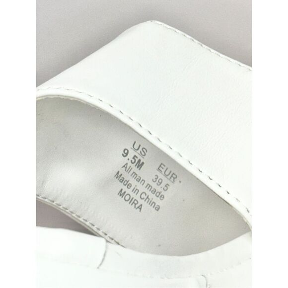 Circus by Sam Edelman Sandals Size 9.5 White Slip On Wedge Heel Square Toe - Picture 7 of 9